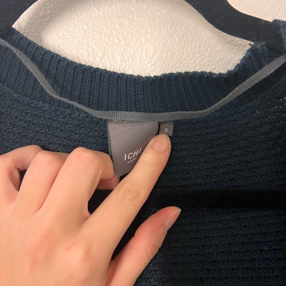 Long Navy Blue Casual Knit Dress Cardigan Simon’s Brand Size Small - Picture 3 of 3